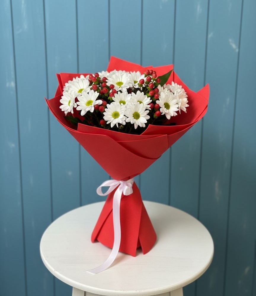 Букет цветов из: Хризантемы в Полурядинки