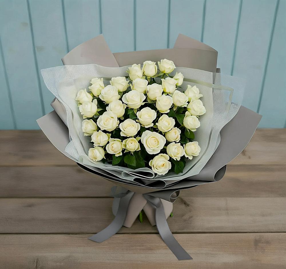 Букет Белоснежная нежность в Полурядинки