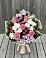 Букет цветов из: Альстромерии, Гвоздики, Розы и Хризантемы в Полурядинки