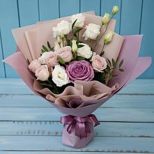 Букет цветов из:  Розы и Лизиантусы #REPLACE_PRED# Полурядинки