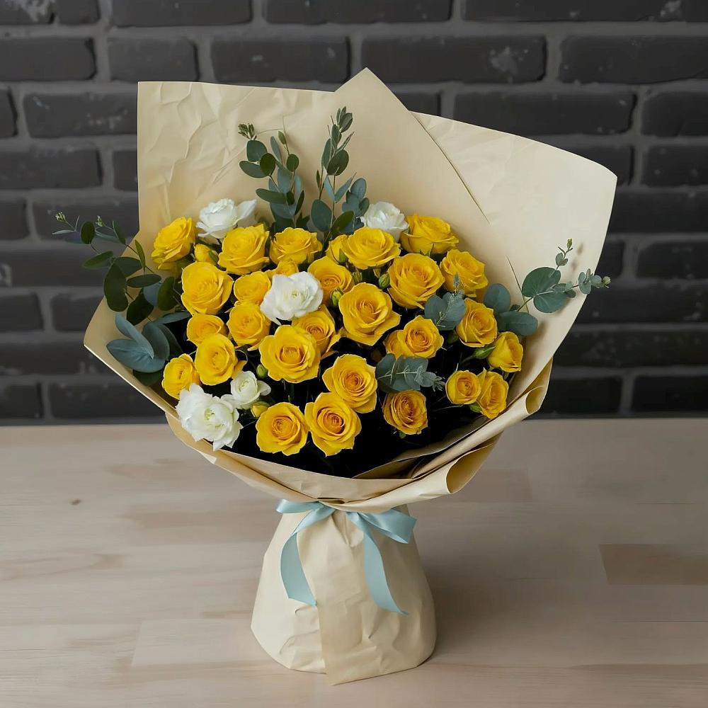 Букет цветов из: Розы в Полурядинки