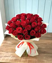 Букет 29 Красных роз #REPLACE_PRED# Полурядинки