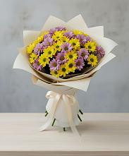Букет цветов из:  Хризантемы в Полурядинки