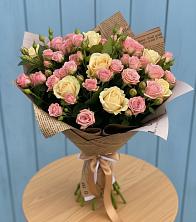 Букет цветов из:  Розы в Полурядинки