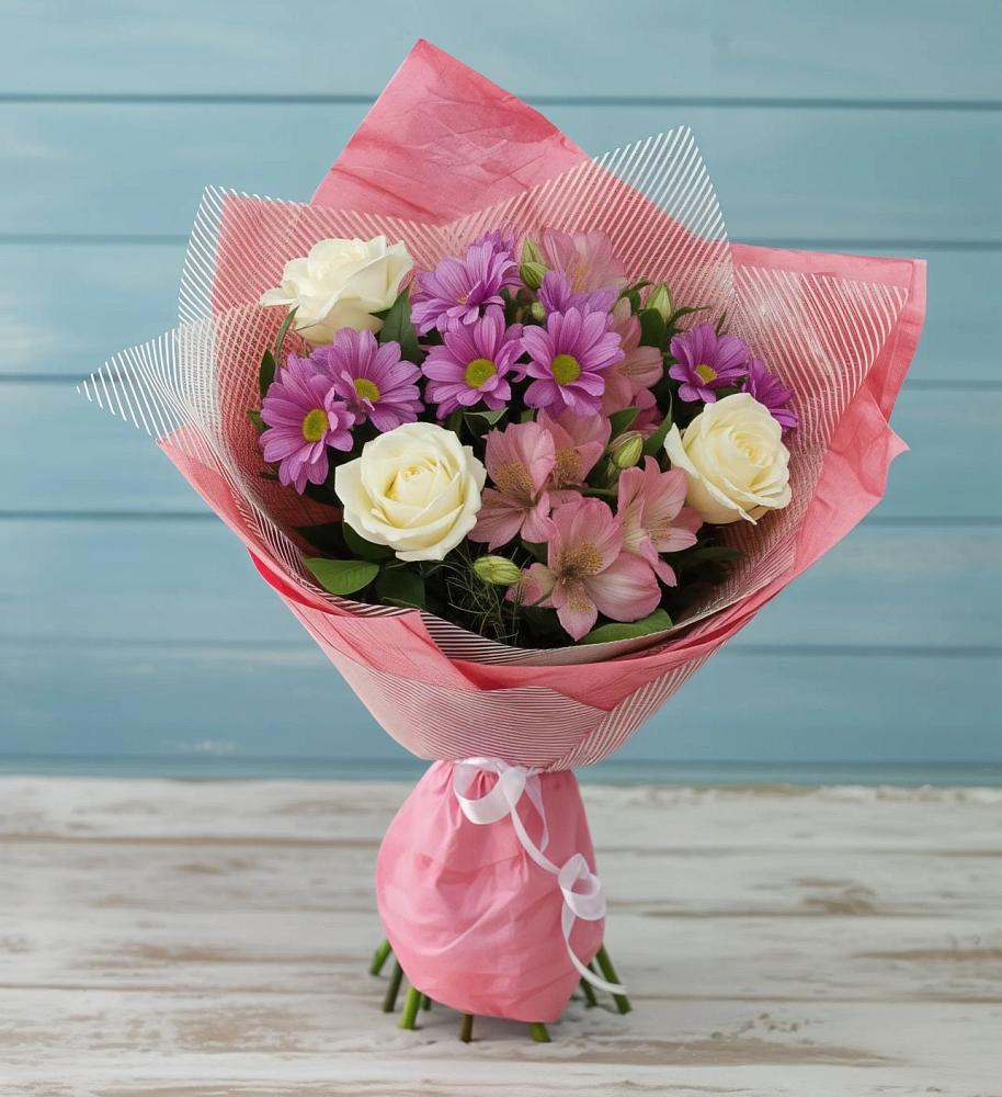 Букет цветов из: Герберы в Полурядинки