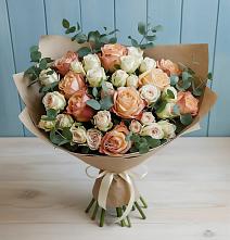 Букет цветов из:  Альстромерии и Розы #REPLACE_PRED# Полурядинки