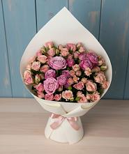 Букет цветов из:  Розы в Полурядинки