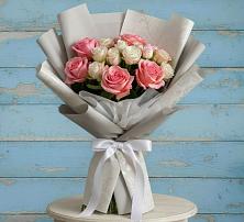 Букет цветов из:  Розы в Полурядинки